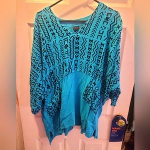 EUC teal blue 90's style shirt